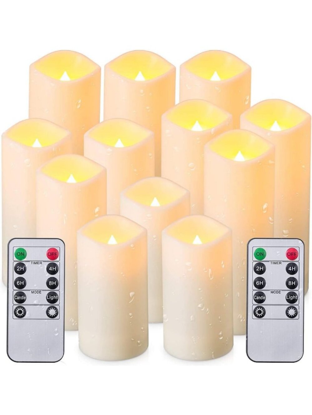 12-Pack Waterproof Flameless LED Candles with Remote Timer for Indoor/Outdoor